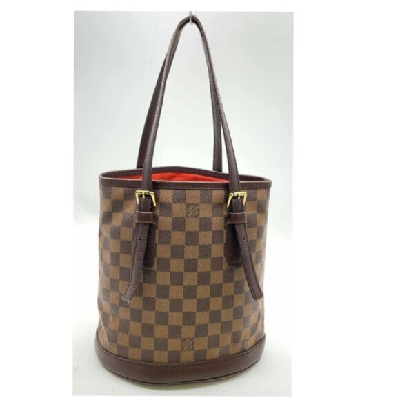 Authentic Louis Vuitton Damier Ebene Marais Bucket W/Box/Pouch 494-051825 - Picture 2 of 16